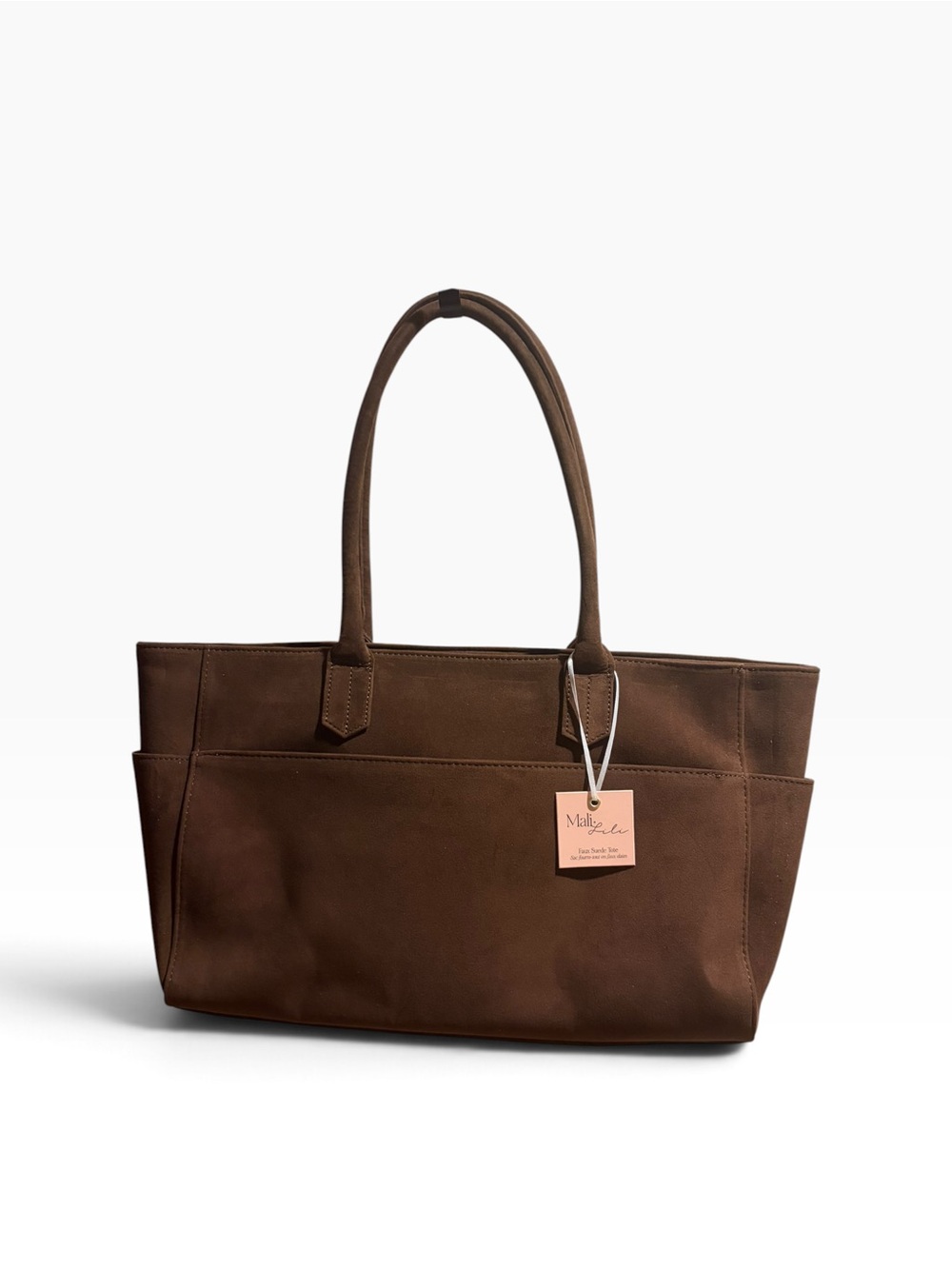Mali & Lili Brown Women's Faux Suede Tote Bag NWT